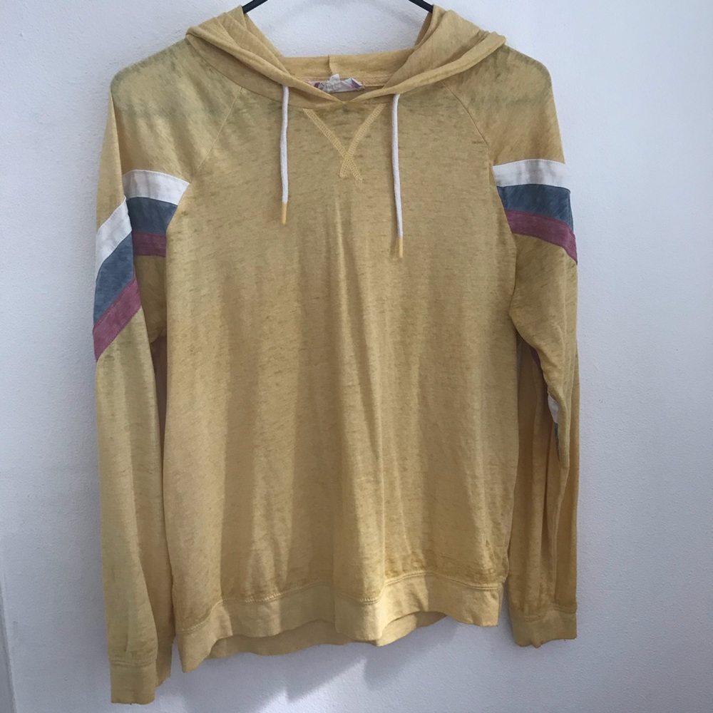 Yellow hooded long sleeve